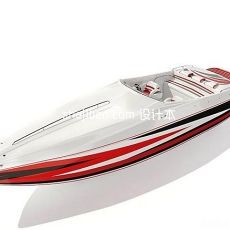 游艇轮船-时尚精美摩托艇3d模型下载