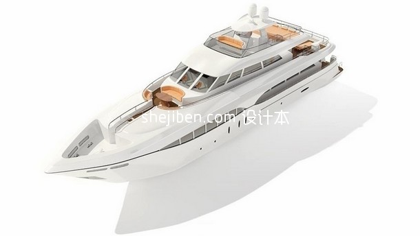 白色游艇轮船模型下载