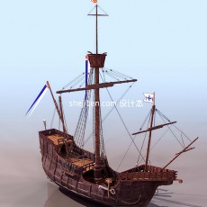 海盗船3d模型下载