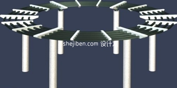 圆弧形花架 花房3d模型下载