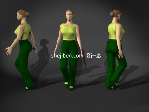 普通中年女性3d人体模型下载