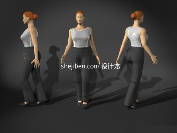 中年女士3dmax人体模型下载