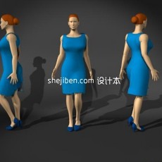 普通中年女士人体3d模型下载