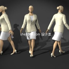 服装女模特3d模型下载