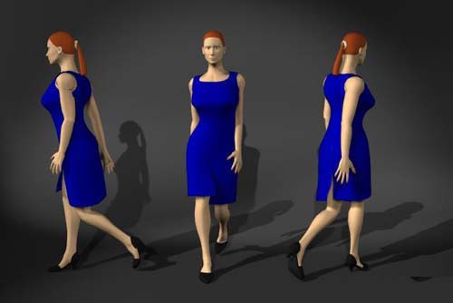 普通蓝衣3d人体模型下载