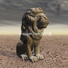 石狮子雕塑3d模型下载