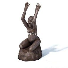 人物雕塑摆设品3d模型下载
