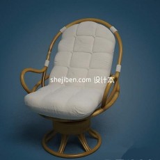 休闲藤椅3d模型下载