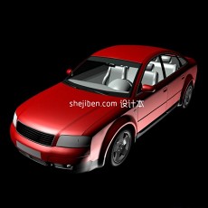 马自达红色小汽车3d模型下载