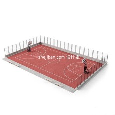 篮球场地3d模型下载