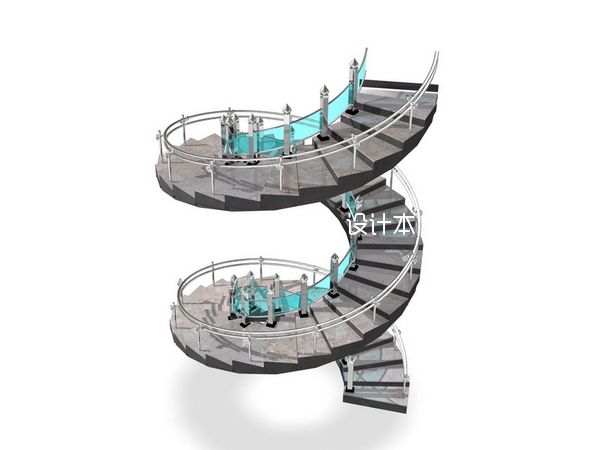 欧式圆形楼梯3d模型下载