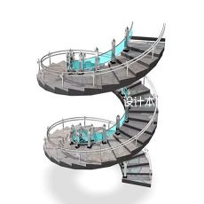 欧式圆形楼梯3d模型下载