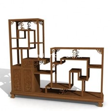 博古架-玄关厅柜装饰柜3d模型下载