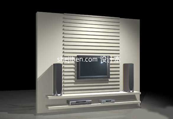 白色现代风格电视柜模型