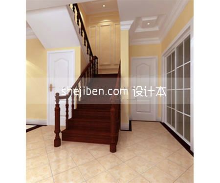 中式实木楼梯扶手3d模型下载