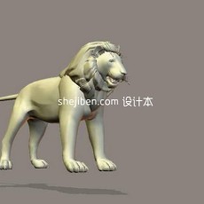 石狮子-动物3d模型下载