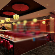日本料理餐厅3d模型下载