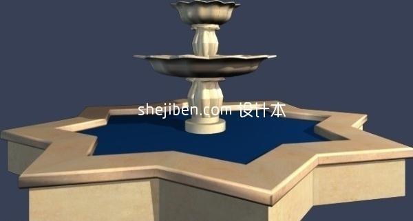 音乐喷泉3d模型下载