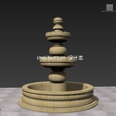欧式喷泉3d模型下载