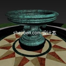 欧式青铜喷泉3d模型下载