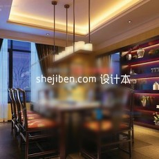中式家庭餐厅3d模型下载