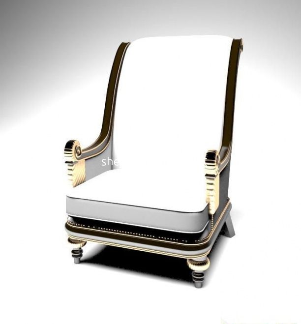 欧式真皮单人沙发3d模型下载
