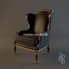欧式真皮座椅3d模型下载