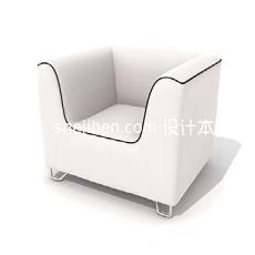 U型休闲单人皮沙发椅子3d模型下载