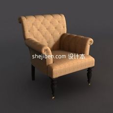 欧式单人沙发座椅3d模型下载