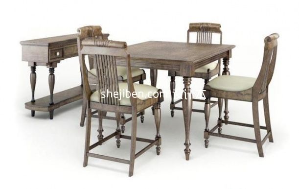 中式家用餐桌椅组合
