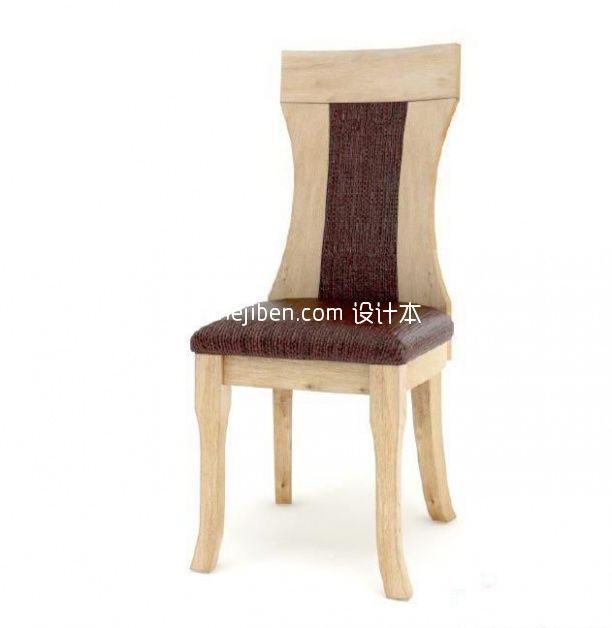 实木仿皮沙发椅3d模型下载