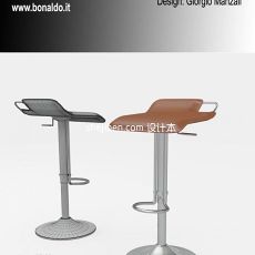两色现代吧台椅3d模型下载
