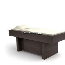 实木单人沙发床3d模型下载