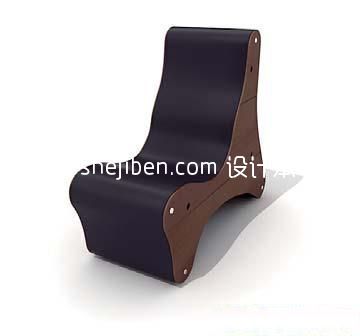 黑色实木椅3d模型下载