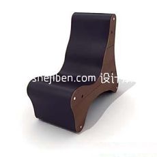 黑色实木椅3d模型下载