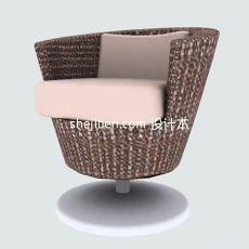 现代藤椅沙发3d模型下载