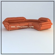 L型多人沙发3d模型下载