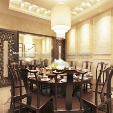 中式餐厅中包房3d模型下载