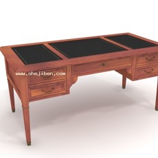 中式书桌3d模型下载
