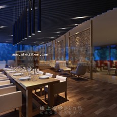 现代餐厅3d模型下载