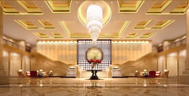 酒店水晶灯大堂3d模型下载