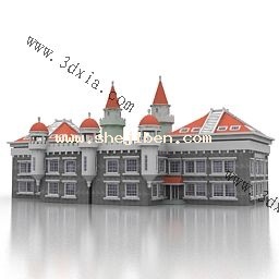 欧式城堡3d模型下载