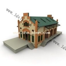 商业木屋3d模型下载