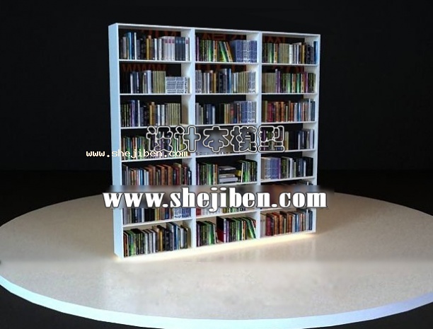 图书馆书柜3d模型下载