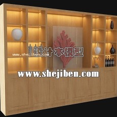现代酒柜3d模型下载