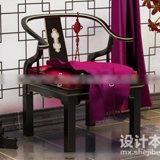 中式椅子3d模型下载