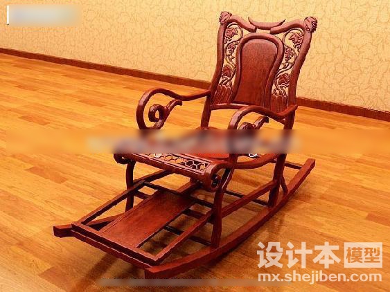 中式摇椅3d模型下载
