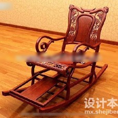 中式摇椅3d模型下载