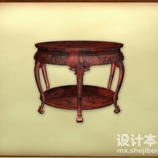 红木圆桌3d模型下载