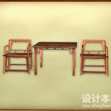 中古典家具组合3d模型下载